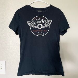 Abercrombie & Fitch Graphic Tee Shirt Small Speed Shop New York Black
